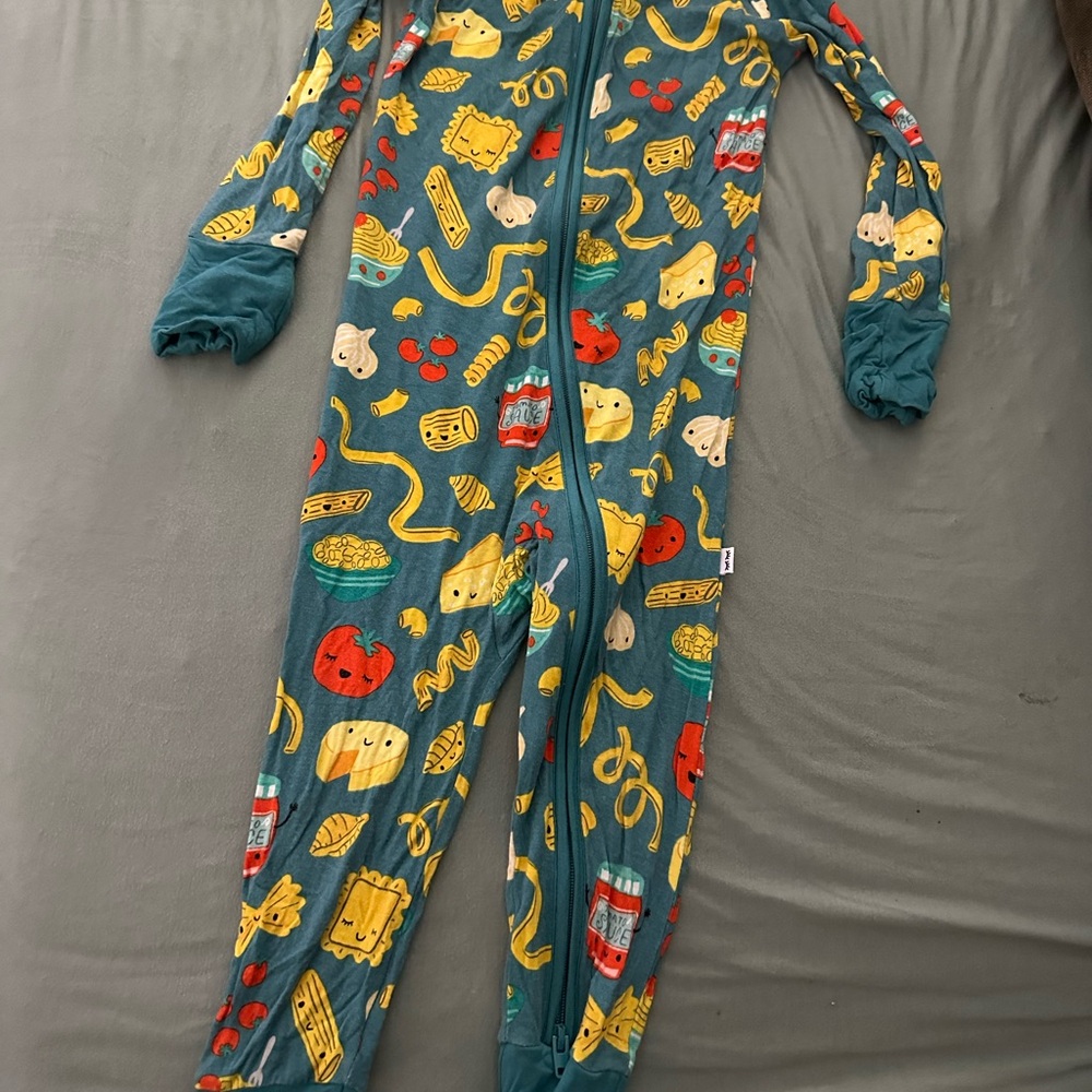 Little Sleepies pasta party bamboo 12-18m Pattern Footie